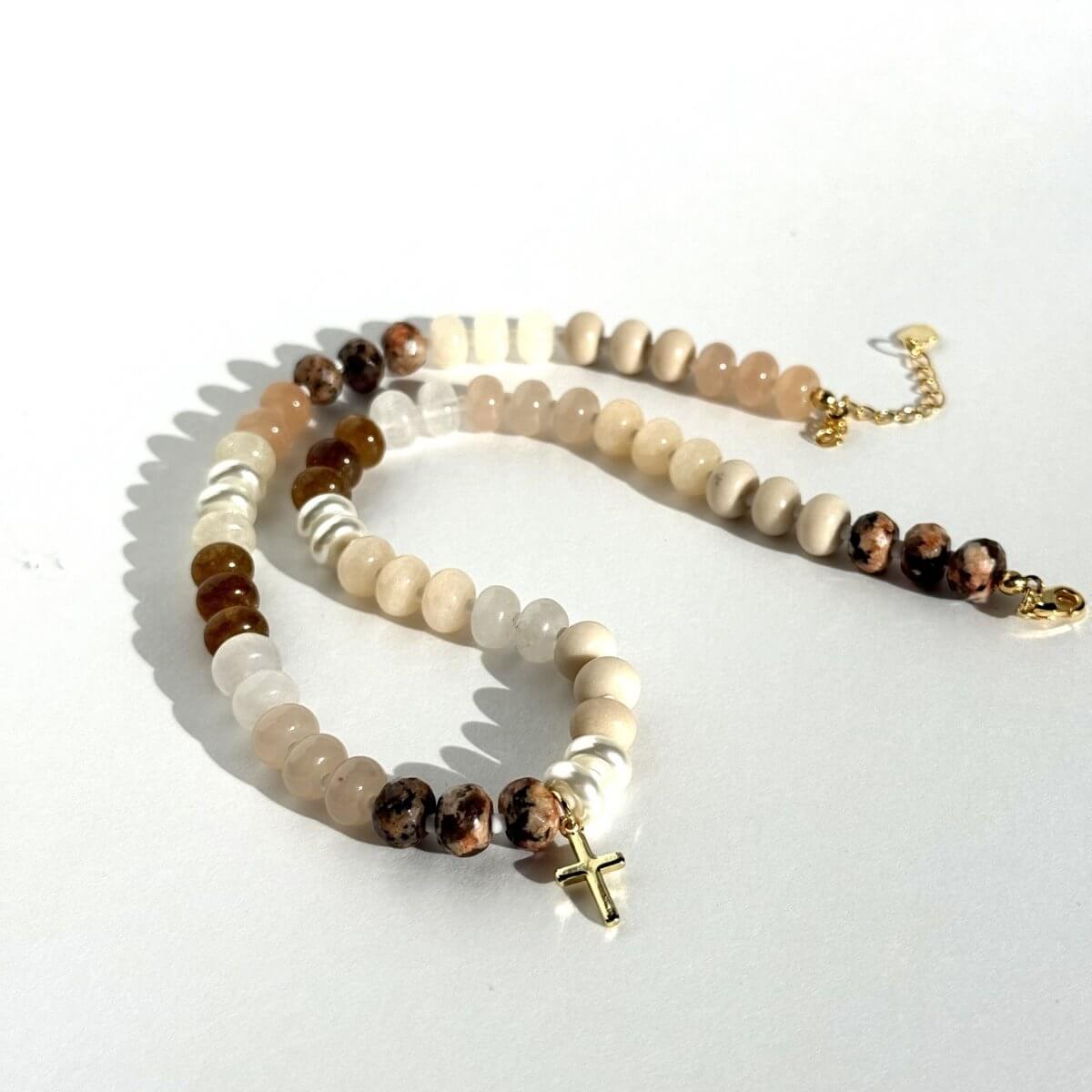 Stone Cross Necklace